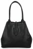 Elegancka Torebka Skórzana typu Shopper Bag Czarna